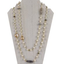 Load image into Gallery viewer, Labradorite and Peach Olivia Necklace