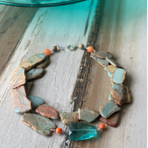 Terra Jasper and Crystal Necklace