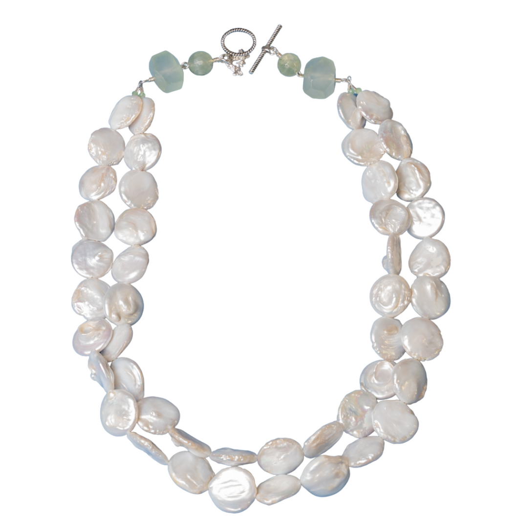 Coin Pearl & Jade Necklace