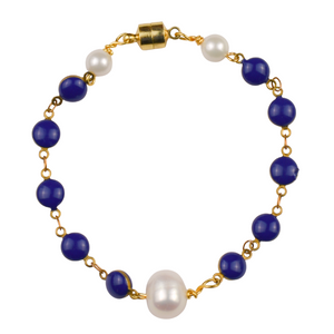Enamel Bracelet with Pearl Accents