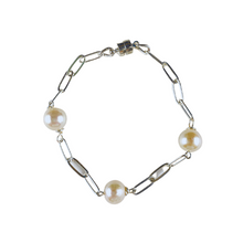 Load image into Gallery viewer, Paperclip Chain &amp; Pearl Bracelet