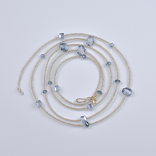 Load image into Gallery viewer, Henrietta Necklace with Blue Crystal on Silver