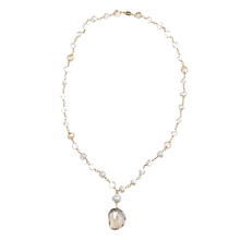 Load image into Gallery viewer, Pearl Gold Chain, Champagne Crystal Necklace