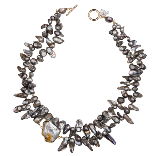 Oyster and  Baroque Pearl Necklace