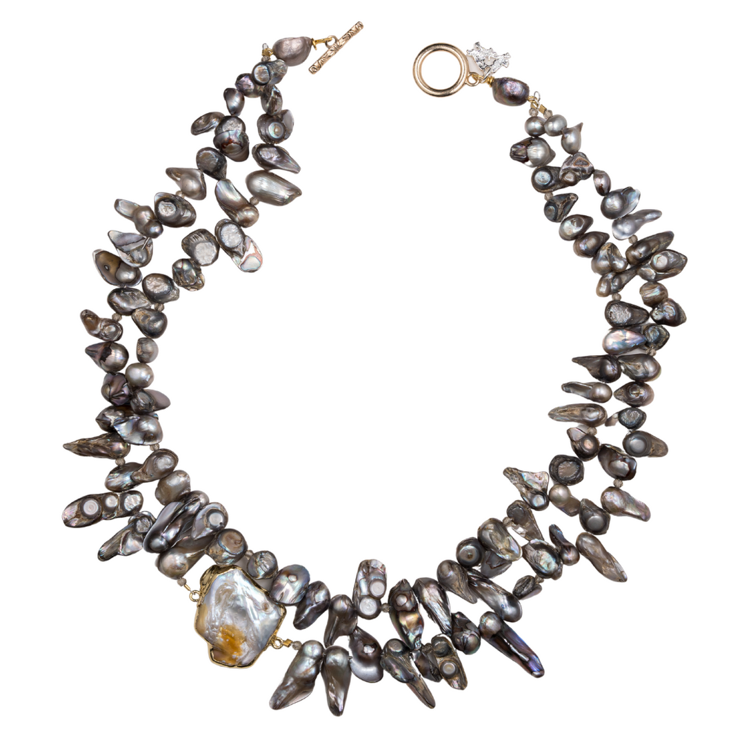 Oyster and Baroque Pearl Necklace – ali & bird jewelry Oyster and Baroque Pearl Necklace – ali & bird jewelry