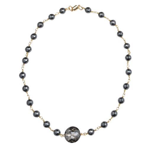 Hematite Chain, Platinum Crystal