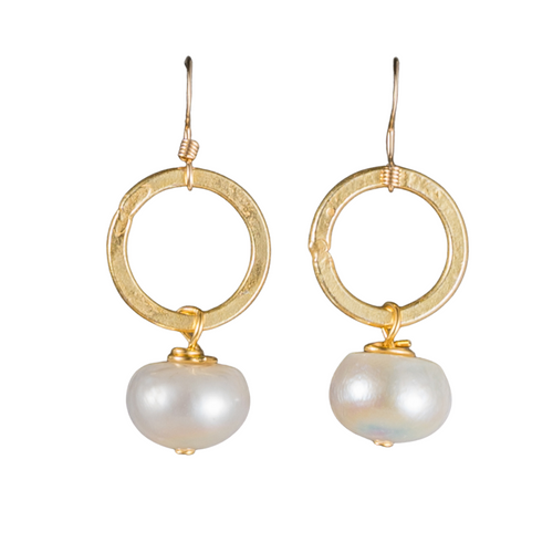 Pearl Earring on Gold