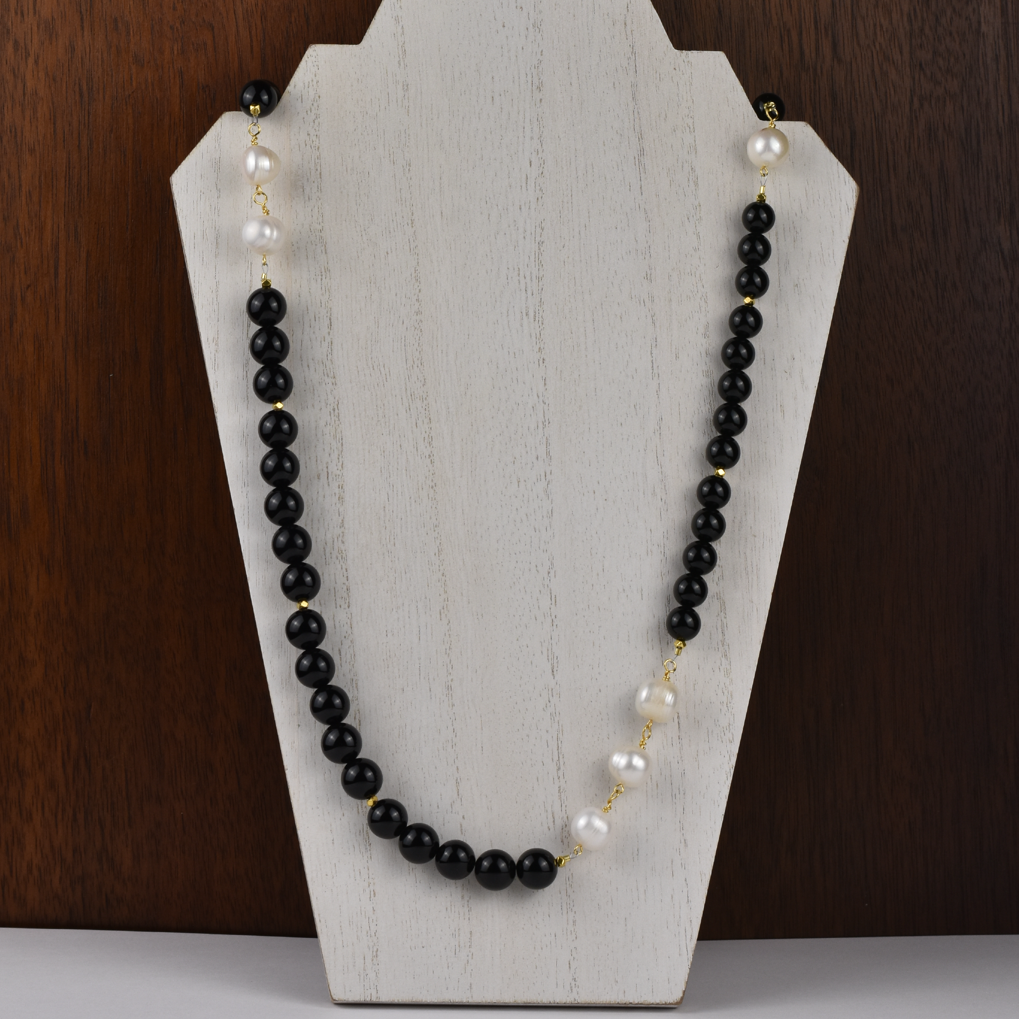 【BLACKPURPLE】HALFRIBO PEARL NECKLACE HALFRIBO PEARL NECKLACE - blackpurple | 60% - Asian Fashion