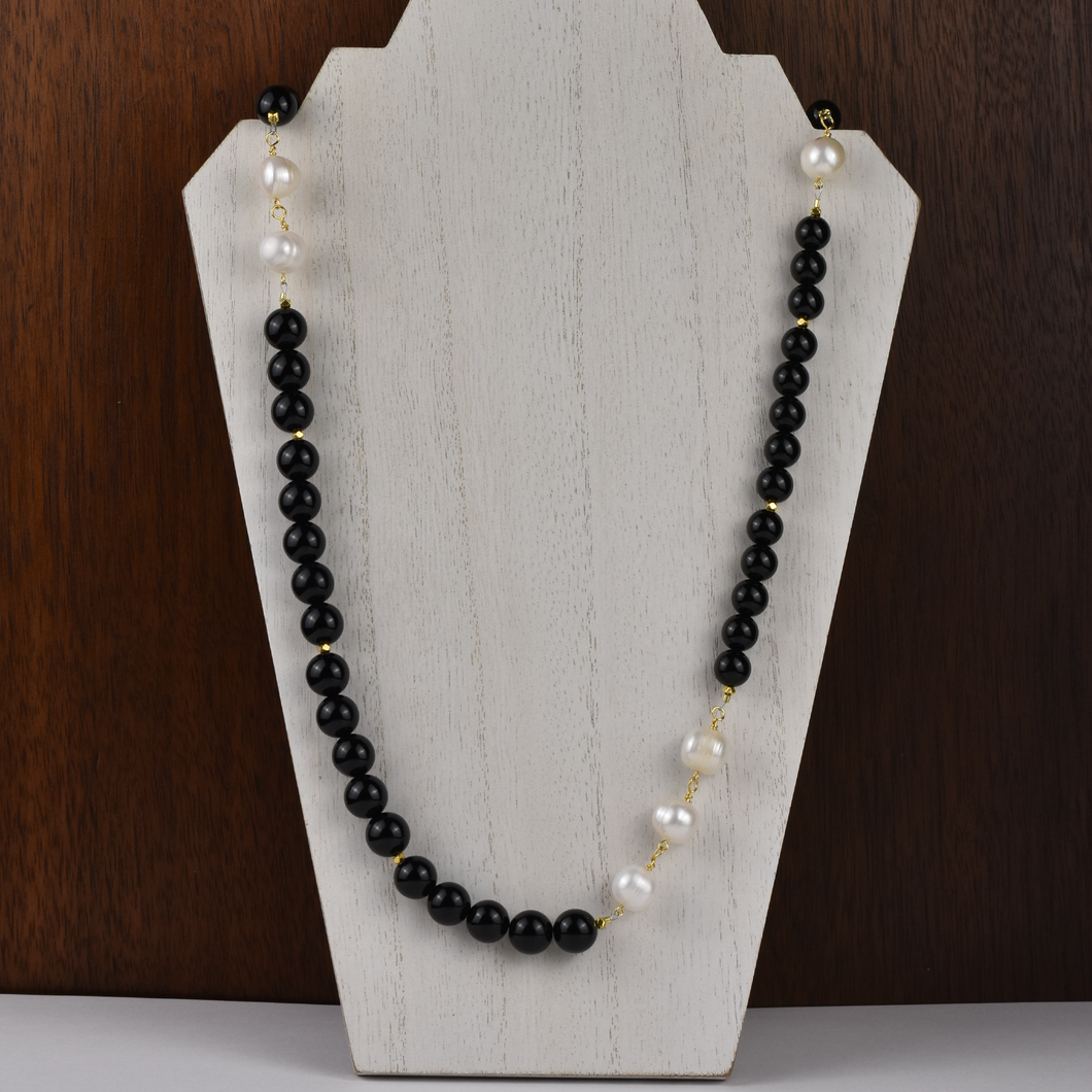 Black Onyx and Pearl Necklace – ali & bird jewelry Black Onyx and Pearl Necklace – ali & bird jewelry