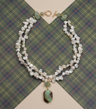 Load image into Gallery viewer, Heishi Pearl &amp; Chrysoprase Necklace