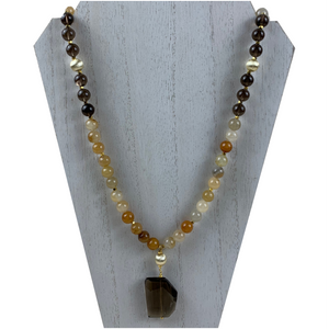 Wheat & Topaz Marco Necklace