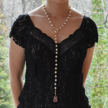 Load image into Gallery viewer, Pearl Lariat - with Interchangeable Pendants