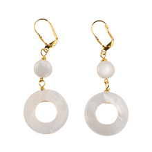 Load image into Gallery viewer, Gold Earrings with Mother of Pearl