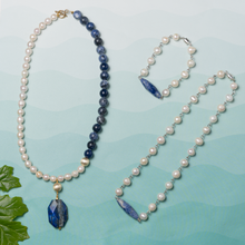 Load image into Gallery viewer, Pearl &amp; Labradorite Choker