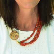 Load image into Gallery viewer, Red Brick Statement Necklace