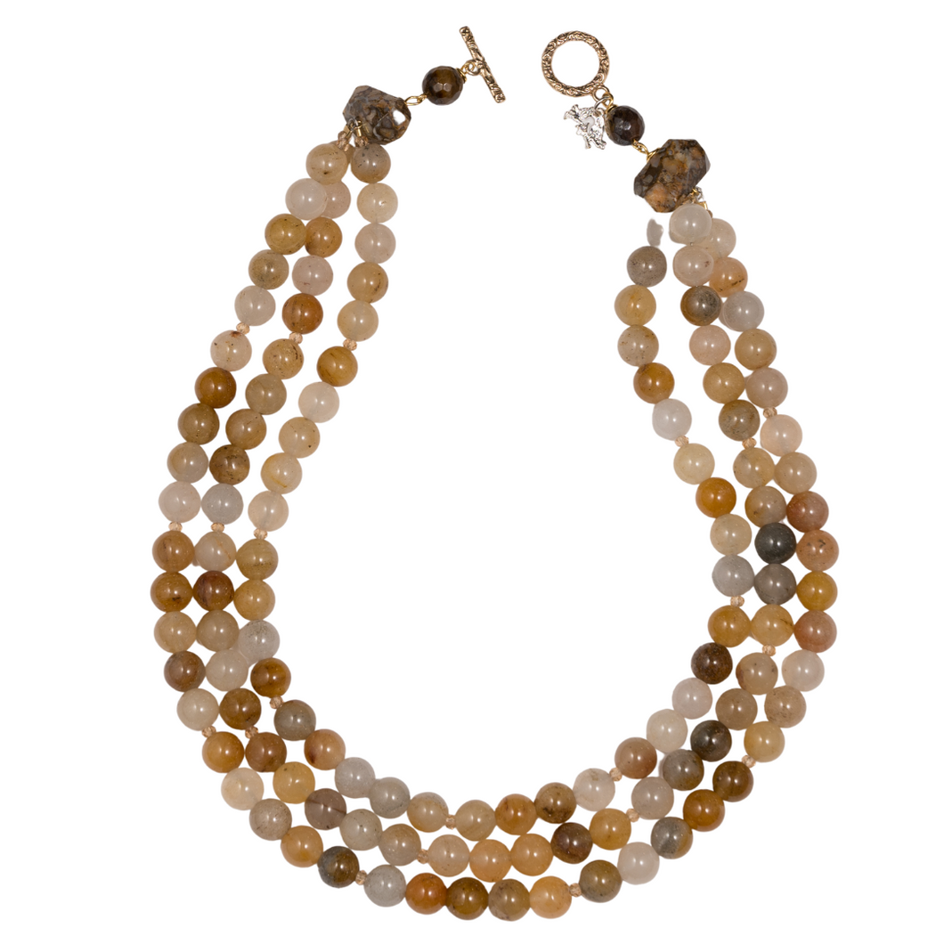 Honey Wheat Agate Necklace