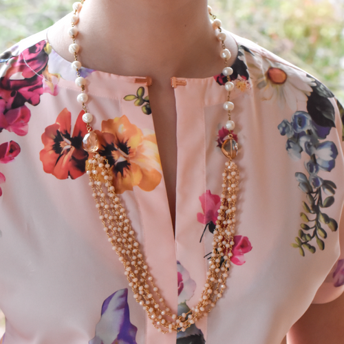 Peach & Pearl Monica Necklace