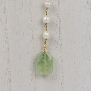 Pearl and Tourmaline Lariat